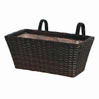 Polyrattan Balcony Planter with Liner, Large
