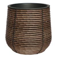 Found & Fable Dark Brown Forest Polywicker Outdoor Planter, Medium