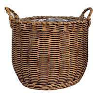 Honeybloom Haven Polyrattan Lined Basket Outdoor Planter, Large