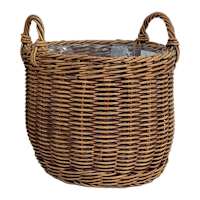 Honeybloom Haven Polyrattan Lined Basket Planter, Medium