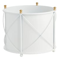Providence White Round Metal Outdoor Planter, Large