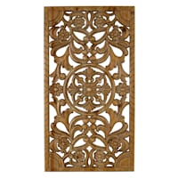 Found & Fable Brown Carved Wooden Wall Decor, 17x31