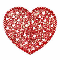 Red Valentine's Heart Vinyl Placemat, 16"