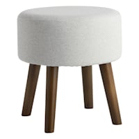 Emmy Stool with Dark Wooden Legs, Taupe