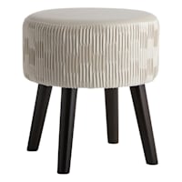 Emmy Stool with Black Wooden Legs, Taupe Velvet