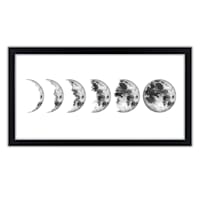 Glass Framed Moon Phases Print Wall Art, 26x14