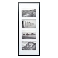 4-Opening Black Thin Collage Picture Frame, 8x20