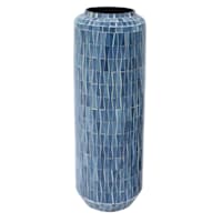 Blue Mosaic Glass Vase, 16"