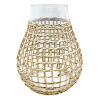 Ty Pennington Woven Grass Wrapped Glass Vase, 10"