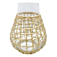 Ty Pennington Woven Grass Wrapped Glass Vase, 8"