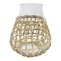 Ty Pennington Woven Grass Wrapped Glass Vase, 6"