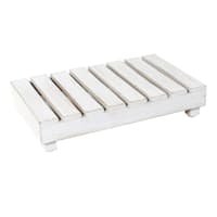 White Wood Slat Riser, 15.8"