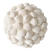 White Shell Decorative Orb, 4.9"