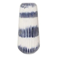 Ty Pennington Blue & White Shibori Stripe Ceramic Vase, 16"