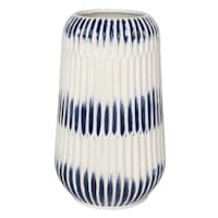 Ty Pennington Blue & White Shibori Stripe Vase, 12"
