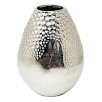 Ty Pennington Silver Dimpled Egg Vase, 8.5"