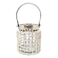 Silver Metal Weave Lantern, 7"