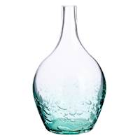 Clear Glass Vase with Aqua Bubbles, 16"