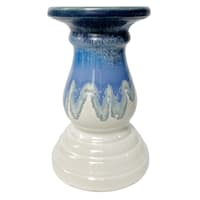 Ty Pennington Blue Glaze Ceramic Pillar Candle Holder, 5x8
