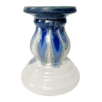 Ty Pennington Blue Glaze Ceramic Pillar Candle Holder, 5x6