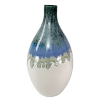 Ty Pennington Blue Glaze Ceramic Vase, 11.4"