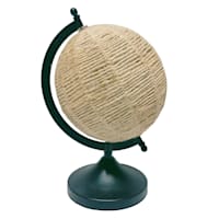 Round Jute Globe with Gold Base, 9.7"