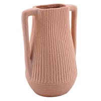 Unglazed Handle Vase, 7.3"