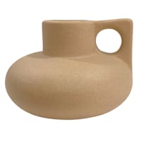 Tracey Boyd Short Greige Vase with Ring Handle, 3.7"