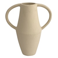 Tracey Boyd White Ceramic Vase with Handles, 9.1"