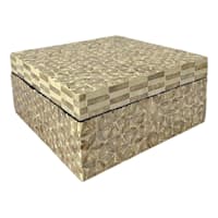 Brown Star Capiz Square Decorative Box, 9.8"