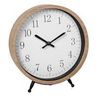 Natural Wooden Round Wall Clock, 9.5"