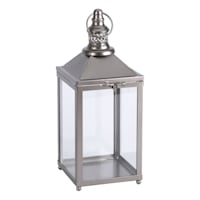 Antique Bronze Metal Lantern, 15.2"