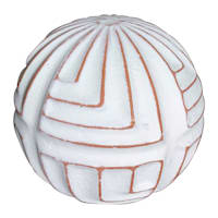 Tracey Boyd White Tribal Ceramic Orb, 4"