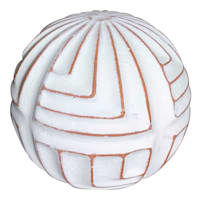 Tracey Boyd White Tribal Ceramic Orb, 3"