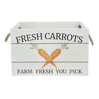 Homespun Easter White Wood Fresh Carrots Bin, 12"
