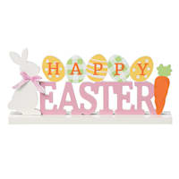Homespun Easter Blue Wooden Table Sign, 14"