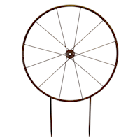 Metal Wheel Pot Garden Trellis, 25"
