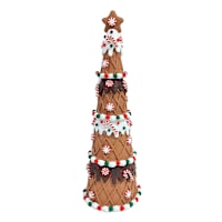 Gingerbread Lane Gingerbread House Layered Dessert Cone Tree, 15"