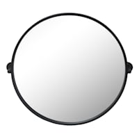 Crosby St. Floating Black Round Wall Mirror, 26x24