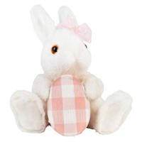 Homespun Easter White Plush Rabbit, 7"