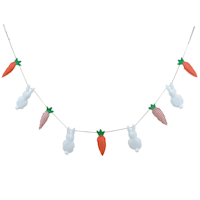 Homespun Easter Rabbit & Carrot Garland, 6'