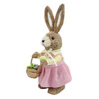 Homespun Easter Sisal Rabbit with Dress, 14"