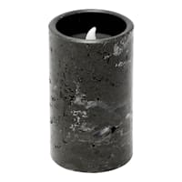 Crosby St. Black Marbled Wax LED Pillar Candle with 6-Hour Timer, 3x5