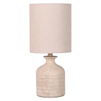 Whitewash Wood Finish Mini Table Lamp with Shade, 12"