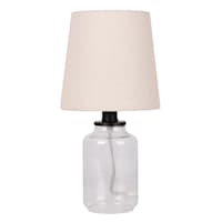 Clear Seeded Glass Mini Table Lamp with Shade, 12"