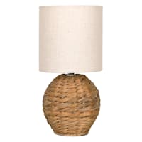 Honeybloom Woven Seagrass Mini Table Lamp with Shade, 13"