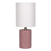 Honeybloom Purple Ceramic Flower Mini Table Lamp with Shade, 12"