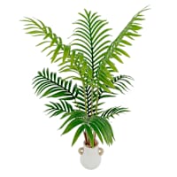 Found & Fable Faux Emerald Floor Greenery with White Ceramic Pot, 37"