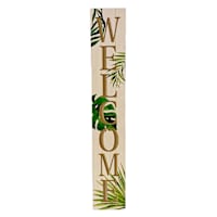 Found & Fable Welcome Palm Outdoor Porch Leaner Sign, 48"