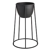 Crosby St. Black Metal Planter Stand, Medium